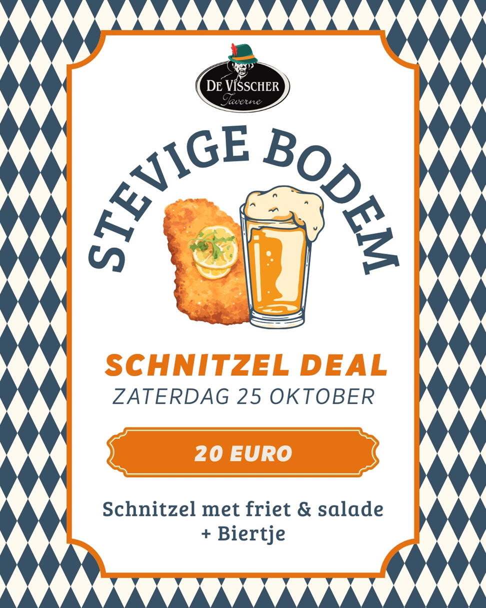 Zaterdag 25 oktober bij De Visscher: Schnitzel Deal